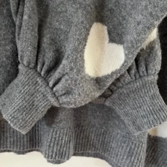 Madewell Heart Balloon-Sleeve Sweater - Medium - Picture 6 of 8